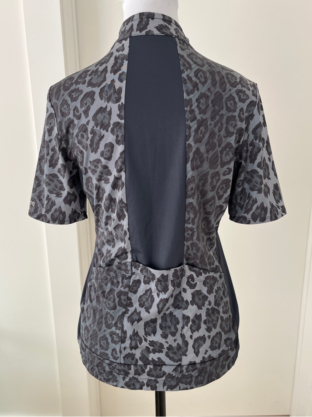 SAMSARA Full Zip Cycling Performance Jersey Leopard Print Short Sleeve Stretch - Picture 3 of 16